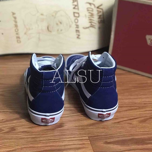 NWT VANS SK8-HI Estate Blue White W AUTHENTIC - Picture 3 of 8